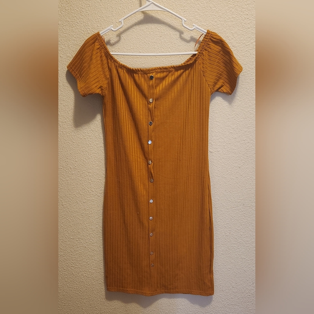 Off the Shoulder Ribbed Say What? Dress